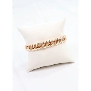 Cz Link Bracelet Gold