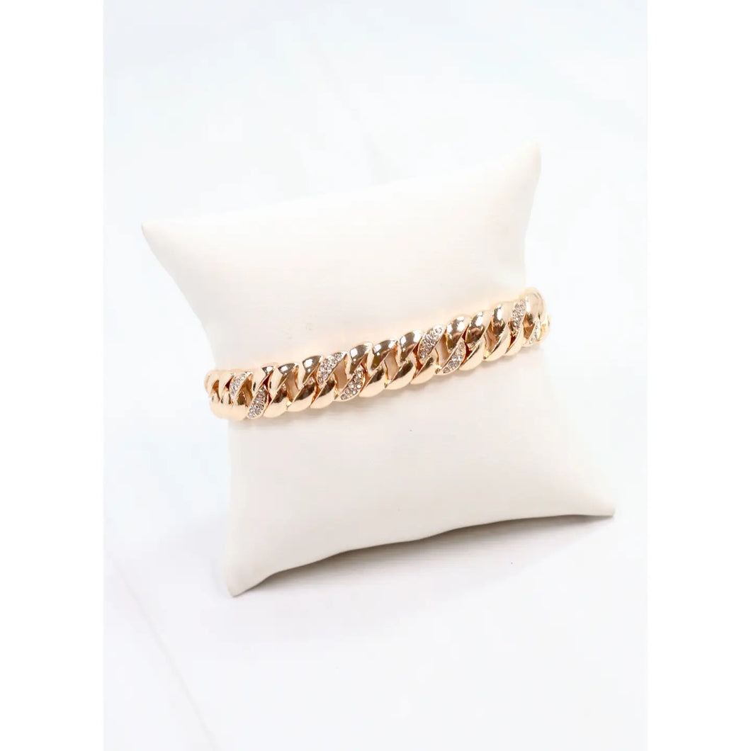 Cz Link Bracelet Gold