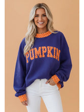 Pumpkin Polka Dot Letter Mock Neck Sweatshirt