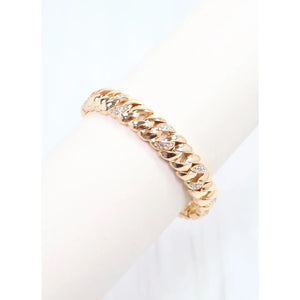 Cz Link Bracelet Gold