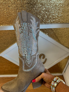 Taupe bling boots