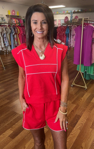 Red 2- piece set. Comes sold together