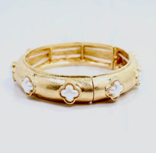 Clover Stretch Bracelet Worn Gold