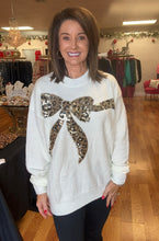 Cream sweater with leopard bow-gotta have this one! Perfect and fabulous