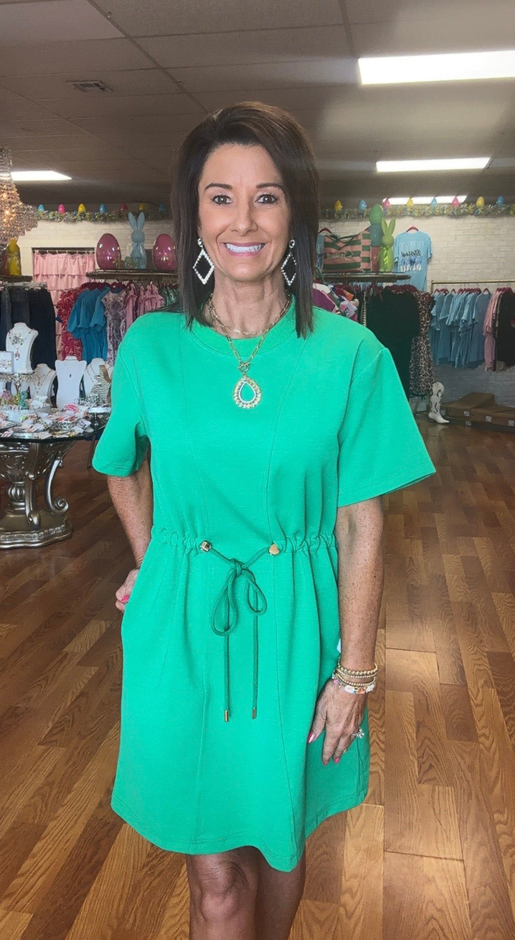Green super soft casual dress