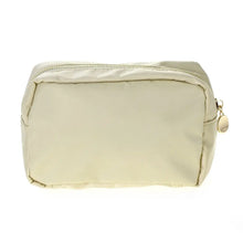 Round Zippered Nylon Cosmetic Pouch Bag