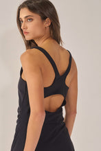 Black Cutout Back Sporty Dress Built-in Shorts