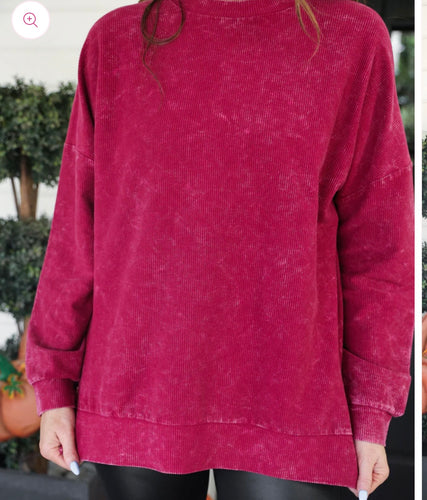 Maroon corded pullover