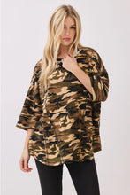 Relaxed Camo Stitch Detail Top