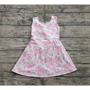 Girls Pink Bows Yoga Skort Knee Length athletic Dress
