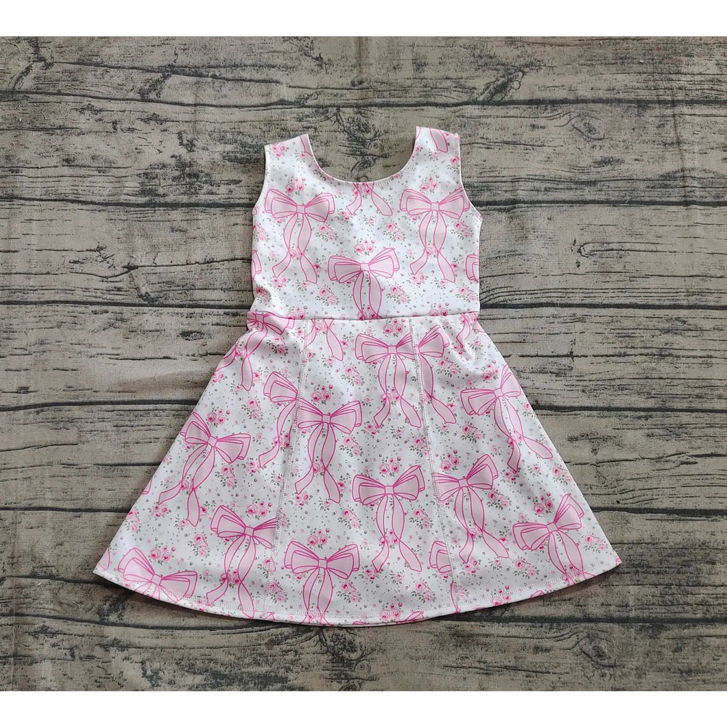 Girls Pink Bows Yoga Skort Knee Length athletic Dress