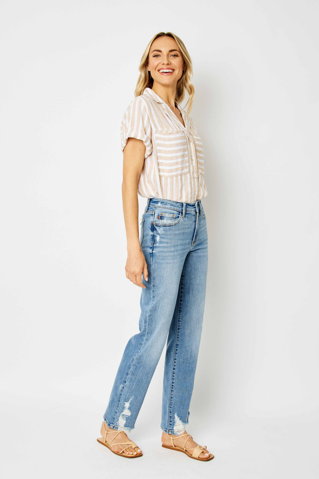 High waist straight Judy blue denim