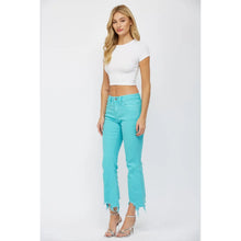 Light blue aqua crop flare jeans/ fabulous