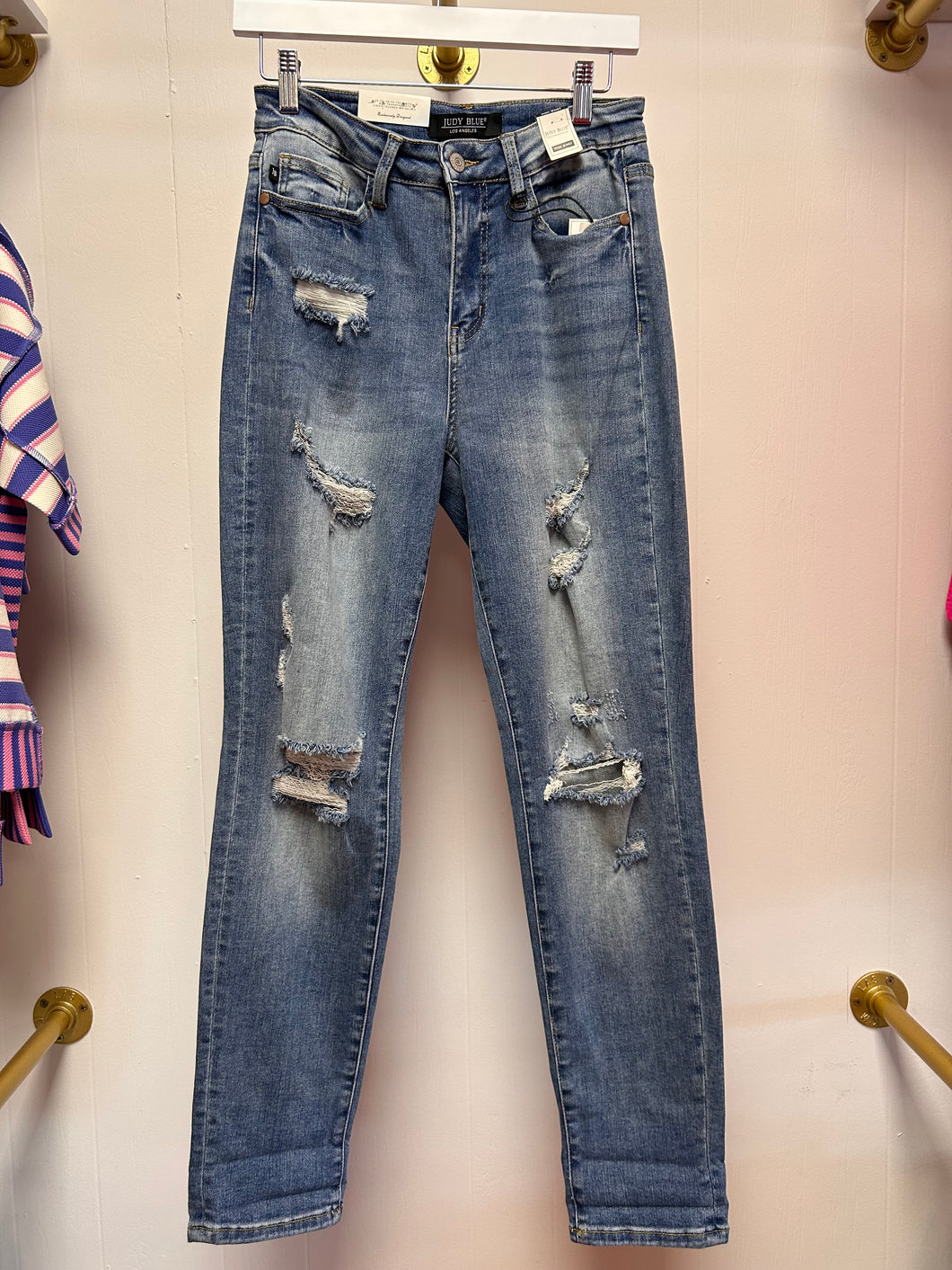 High Waist, Boyfriend Fit Judy Blue Jeans