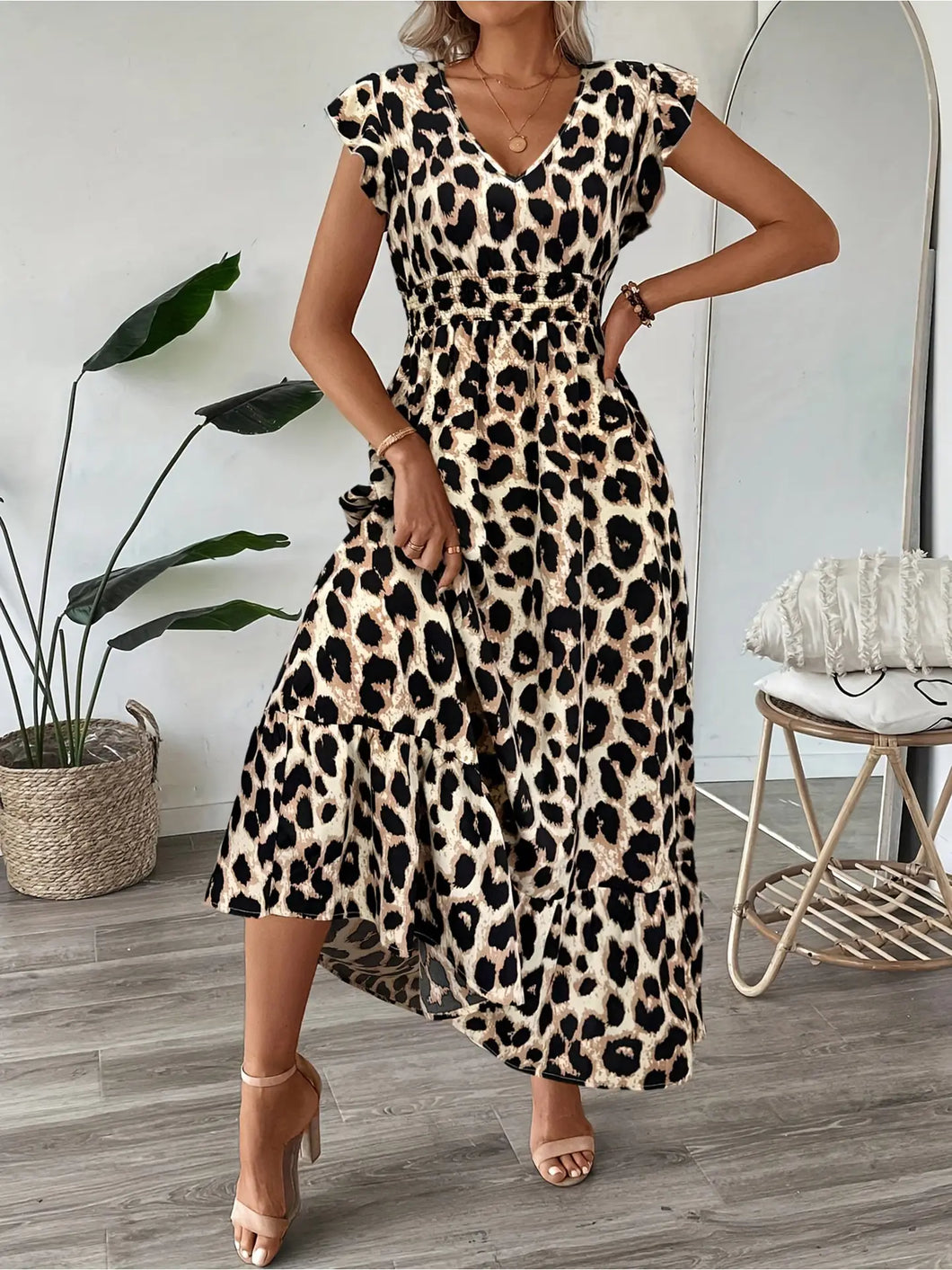 Leopard print maxi dress