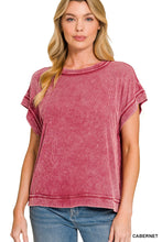 Ribbed Acid Washed Rayon Top