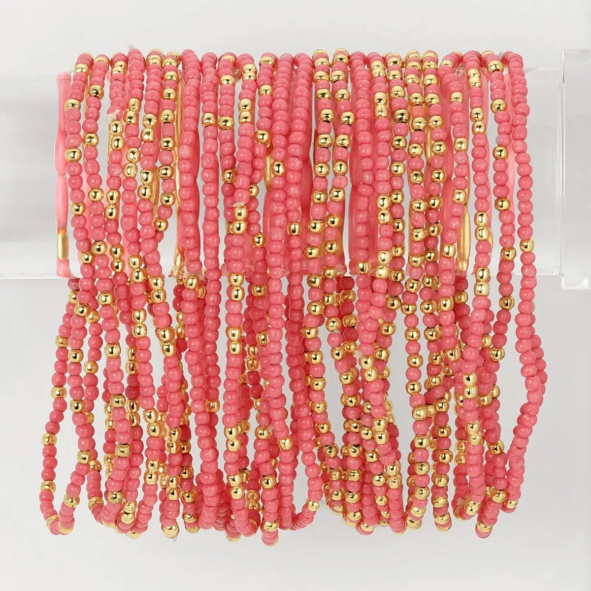 Rose pink Solid Color 2mm Seed Bead Bracelets