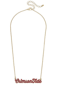 Alabama Crimson Tide Pave Autograph Enamel Necklace
