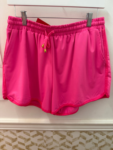 Neon pink shorts