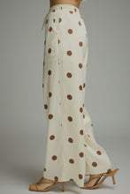 Cream- brown polka dot pants drawstring