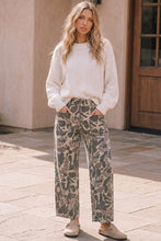 Camo Wide Leg Utility Denim Pants