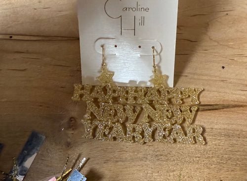 Happy new year earrings