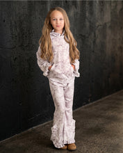 Kids Light Gray Camo Hooded Ruffle Pocket  Set