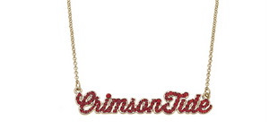 Alabama Crimson Tide Pave Autograph Enamel Necklace
