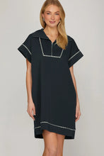 Black dress contrast binding