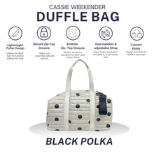 Weekender Duffel Bag | Black Polkadot