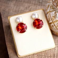 Large Crystal Pearl Statement Earrings – Bold Shine