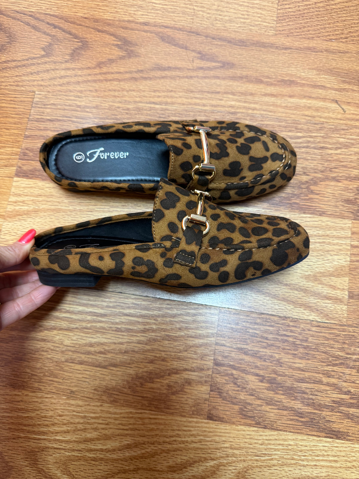 Leopard slip on shoes