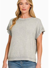 Ribbed Acid Washed Rayon Top