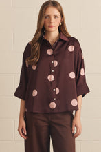 Burgundy top pink polka dot