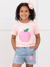 Pink Striped Pretty Apples Denim Outfit