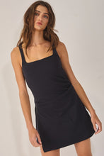 Black Cutout Back Sporty Dress Built-in Shorts