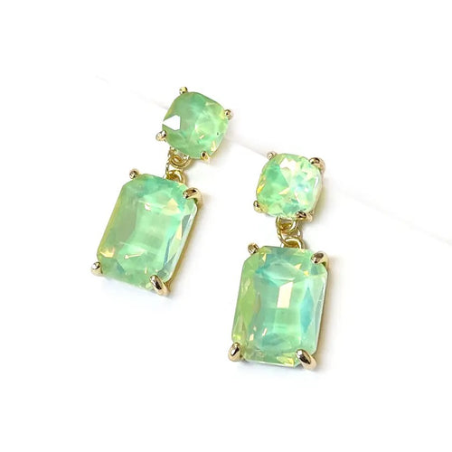 Pastel Mint Square Earrings