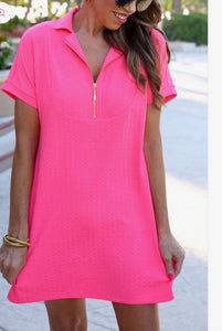 Textured Zipper Dress