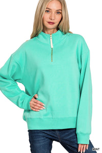 FLEECE HALF ZIP SWEATSHIRT