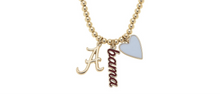 Alabama Crimson Tide Ball Bead Charm Necklace in Shiny Gold