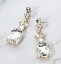 Geometric Rectangle Drop Evening Earrings