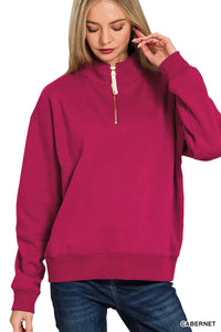 FLEECE HALF ZIP SWEATSHIRT