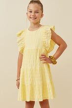 Girls Shadow Texture Exaggerated Ruffle Dress
