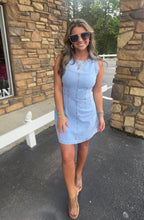 Sleeveless Round Neck Denim Mini Dress