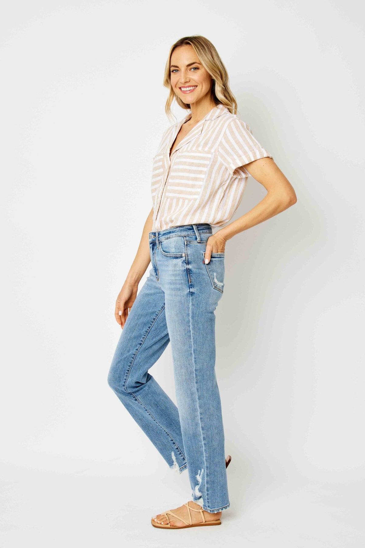 High waist straight Judy blue denim