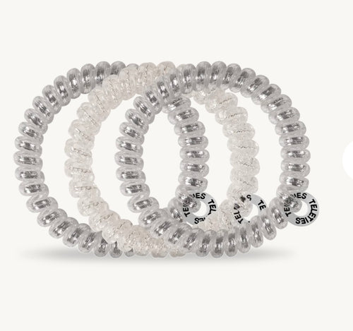 Silver slay hair ties
