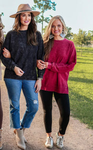 Black corded pullover