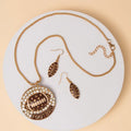 Gameday Crystal Pavé Football Pendant Necklace & Earring Set-large football