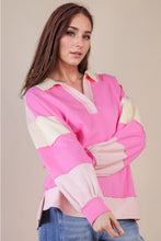 Color Block Solid & Stripe Casual Knit Top