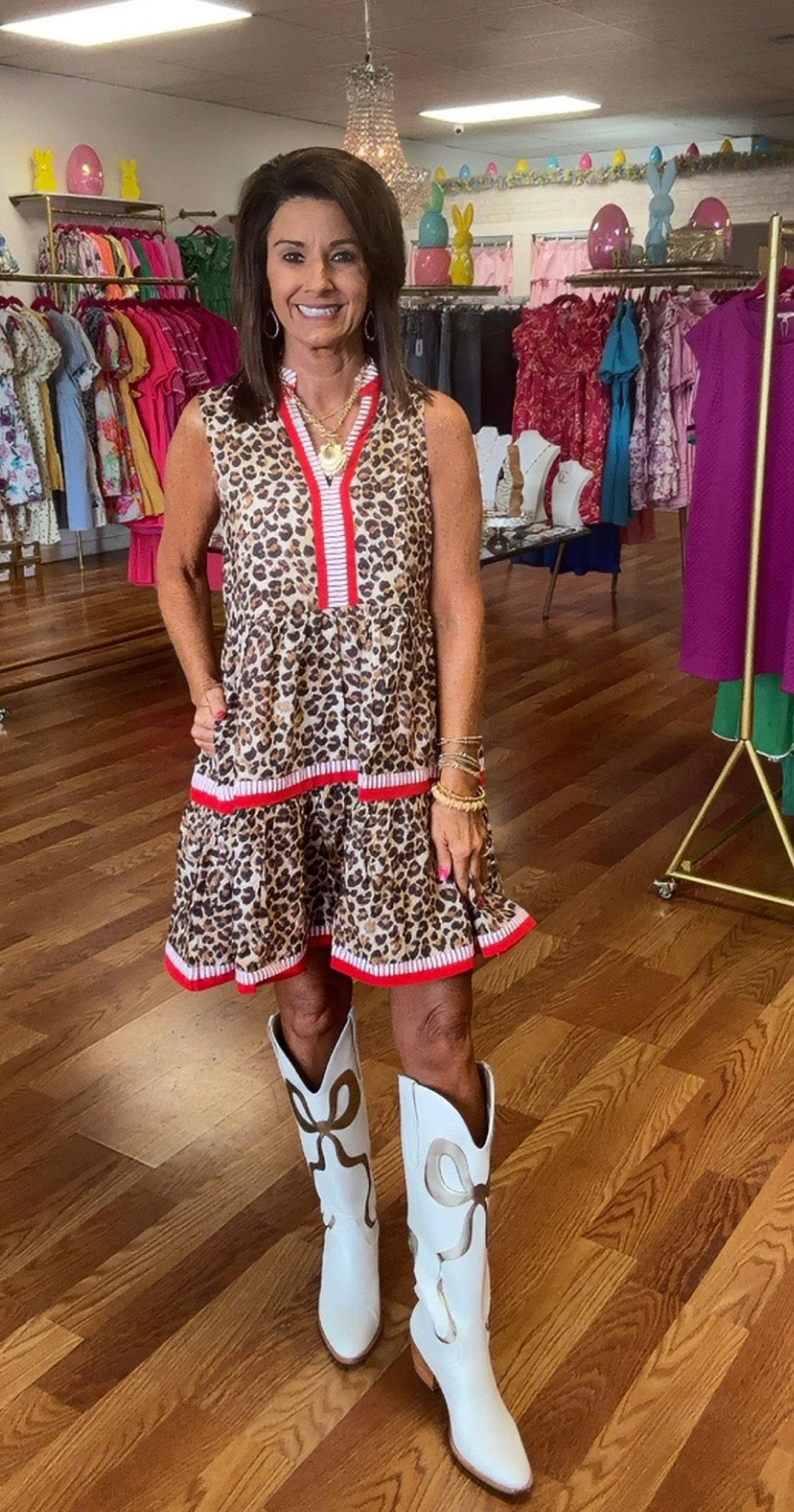 Leopard dress- tee trim -fabulous dress